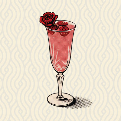 Raspberry Rose Gin Bellini