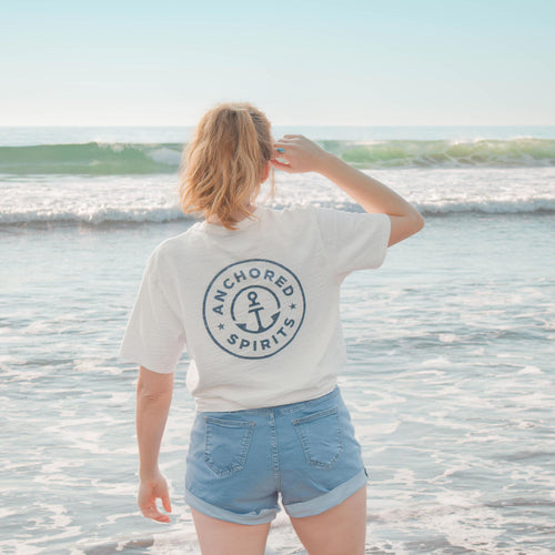 Anchored Spirits Beach Tee