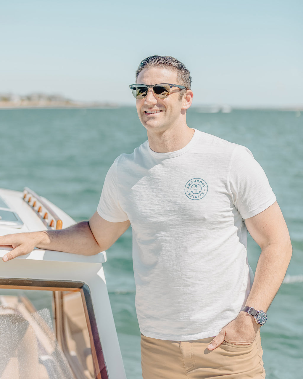 Anchored Spirits Beach Tee
