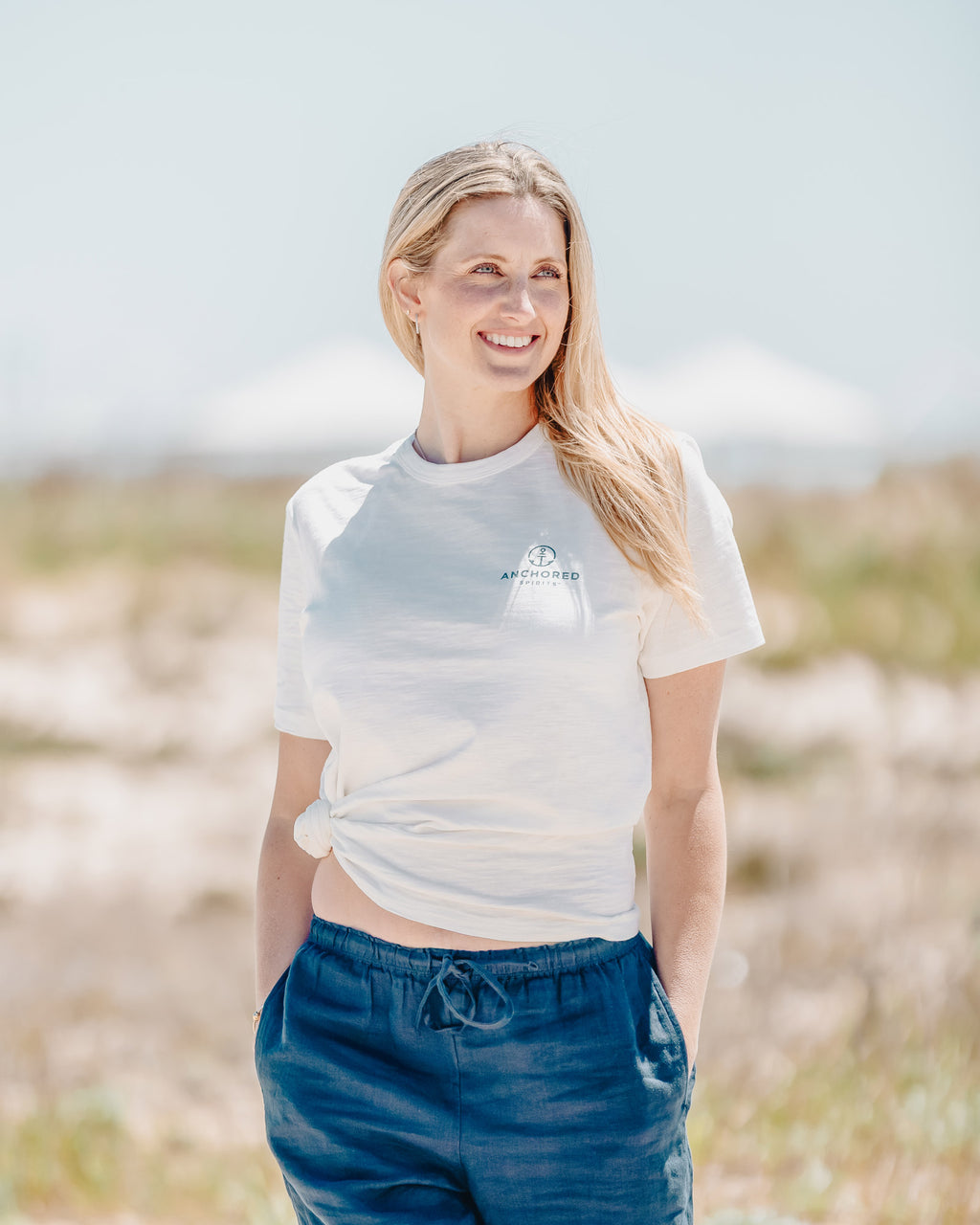 Anchored Spirits Beach Tee