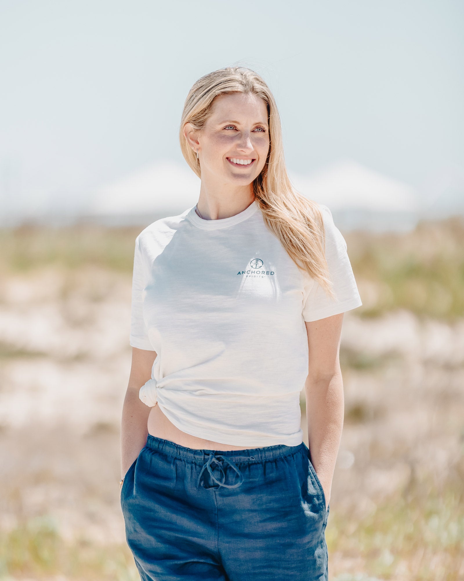Anchored Spirits Beach Tee
