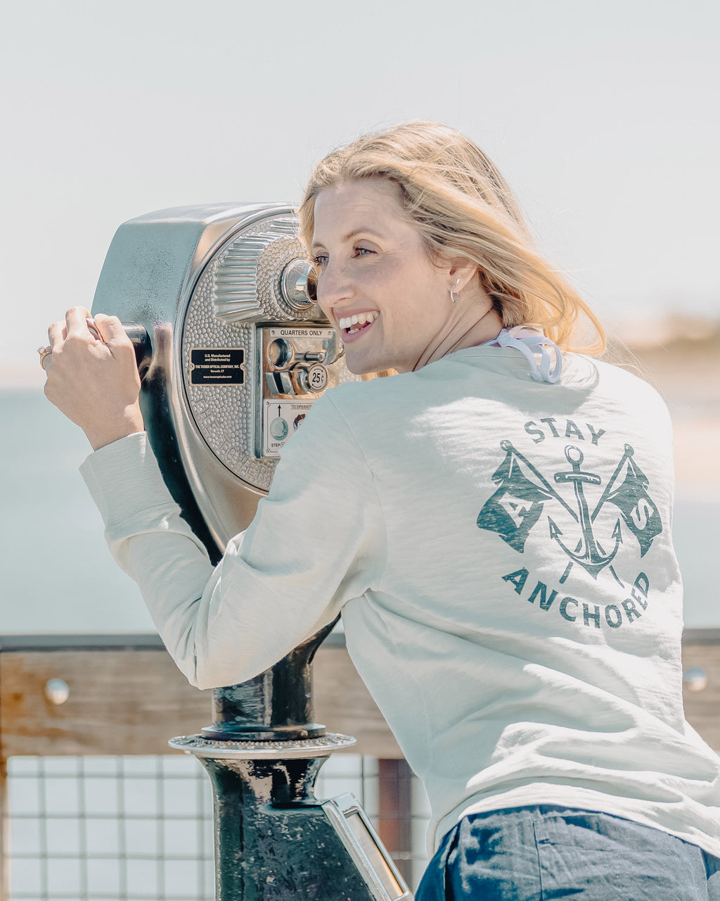 Stay Anchored Long Sleeve Beach Tee