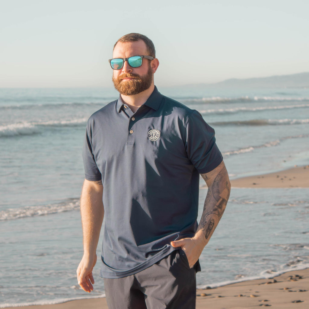 Anchored Spirits Embroidered Performance Jersey Polo
