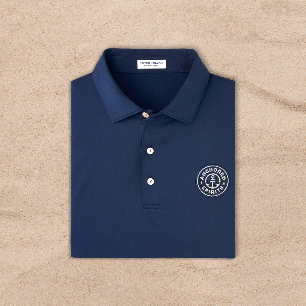 Anchored Spirits Embroidered Performance Jersey Polo